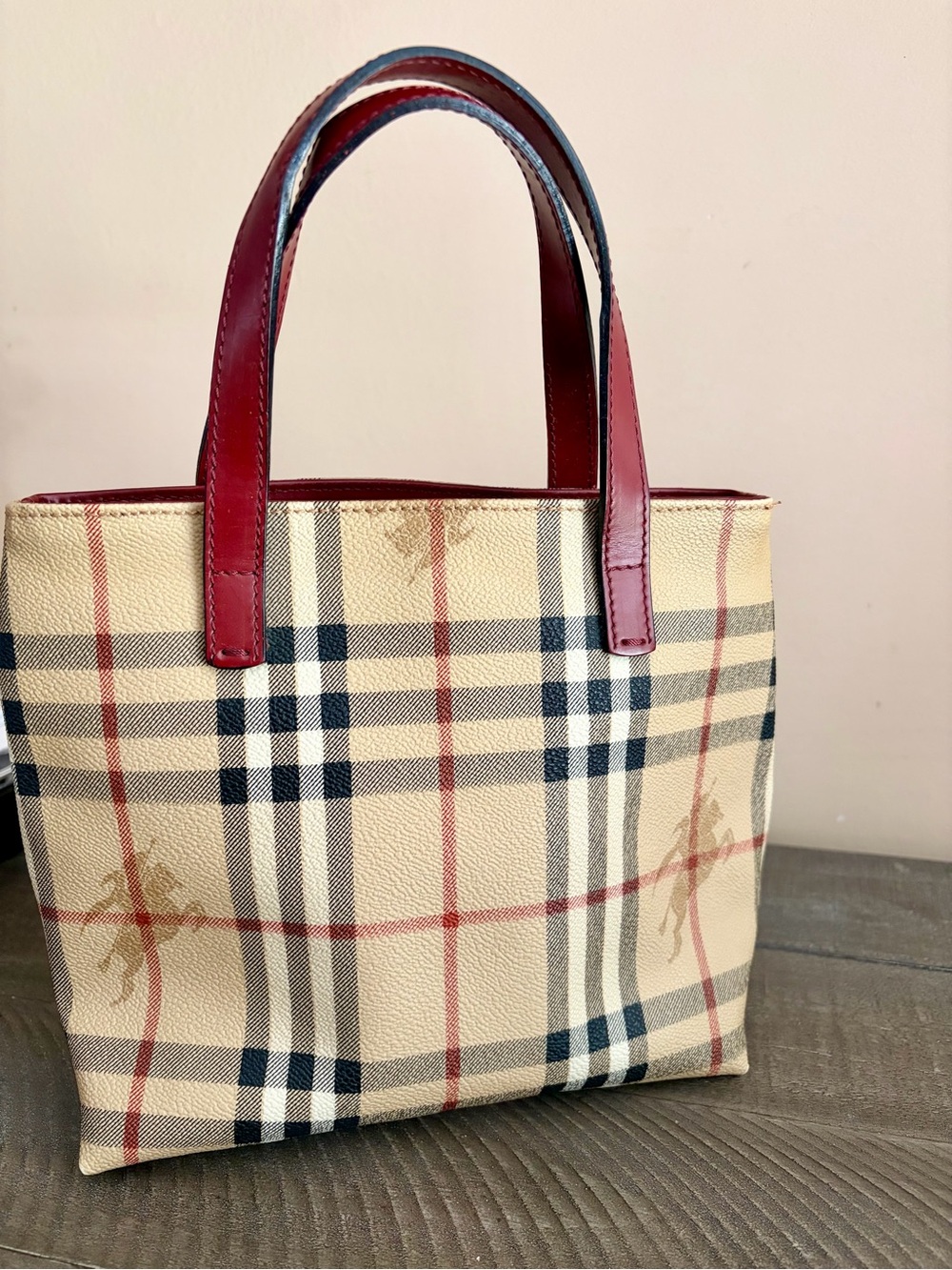 Classic/Vintage Burberry Small Leather Tote Bag